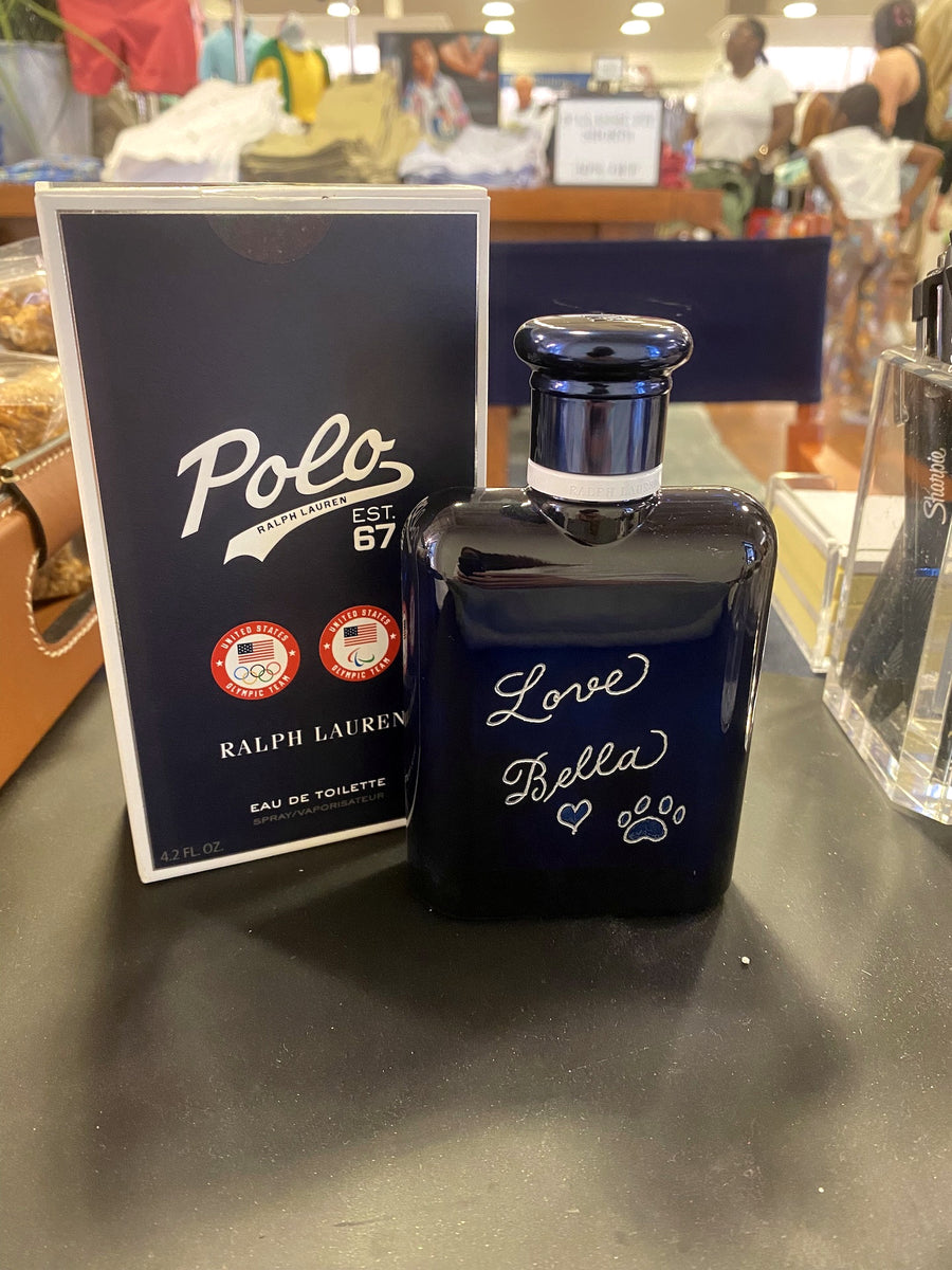 Polo Ralph Lauren fragrance bottle featuring bespoke engraving for a thoughtful, personalized Father's Day gift.